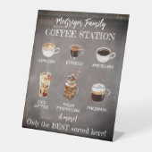 Personalisierte Rustikale Kaffeestation Sockelschild (Vorderseite)