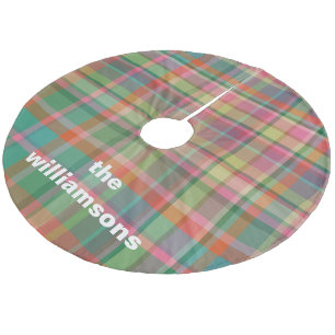 Personalisierte rustikale Karierte Familienname We Fleece Weihnachtsbaumdecke