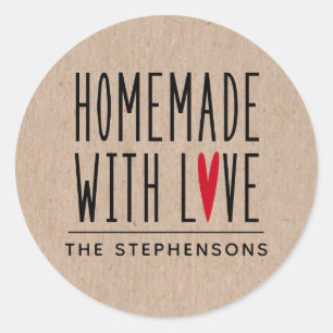 Personalisierte rustikale Kraft aus Liebe Runder Aufkleber