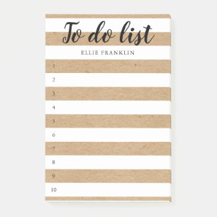 Personalisierte Rustikale Kraft Gestreifte To-Do-L Post-it Klebezettel