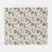 Personalisierte Rustikale Kuhfarm Tan und grüne Ki Fleecedecke (Vorderseite (Horizontal))