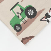Personalisierte Rustikale Kuhfarm Tan und grüne Ki Fleecedecke (Ecke)