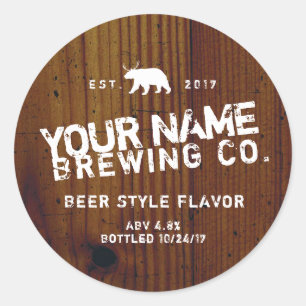 Personalisierte rustikale Labels - Fügen Sie Ihre  Runder Aufkleber