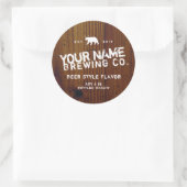 Personalisierte rustikale Labels - Fügen Sie Ihre  Runder Aufkleber (Tasche)