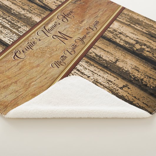 Personalisierte Rustikale Laufdecke, Hochzeitsgesc Sherpadecke (3/4)