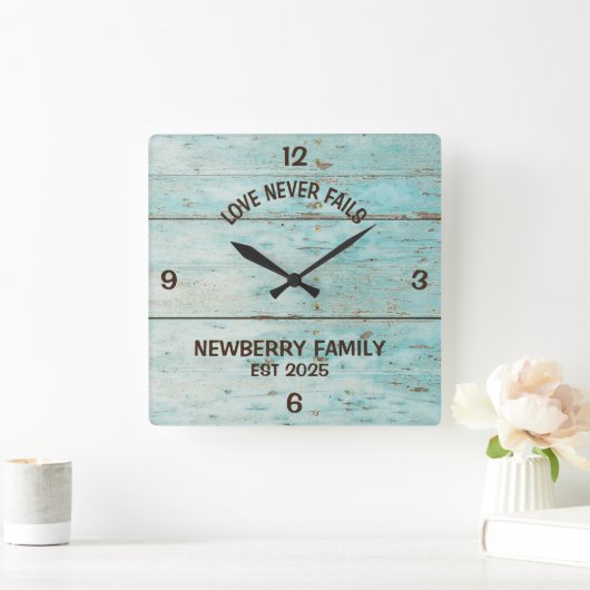 Personalisierte rustikale "Liebe versage nie" Uhr (Zuhause)