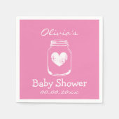 Personalisierte rustikale Massekarte Babydusche Serviette (Vorderseite)