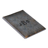 Personalisierte rustikale mit Monogramm Initialen Notizblock (Rechte Seite)