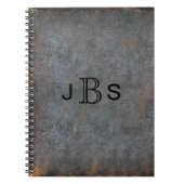 Personalisierte rustikale mit Monogramm Initialen Notizblock (Vorderseite)