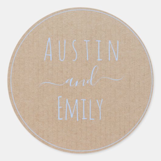 Personalisierte rustikale Moderne Boho Wedding Cla Runder Aufkleber (Vorderseite)