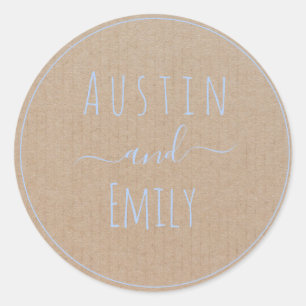 Personalisierte rustikale Moderne Boho Wedding Cla Runder Aufkleber