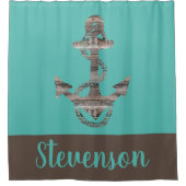 Personalisierte rustikale nautische ANCHOR aquamar Duschvorhang (Vorderseite)