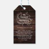 Personalisierte Rustikale Reben, dunkles Holz, Bee Geschenkanhänger (Vorderseite)