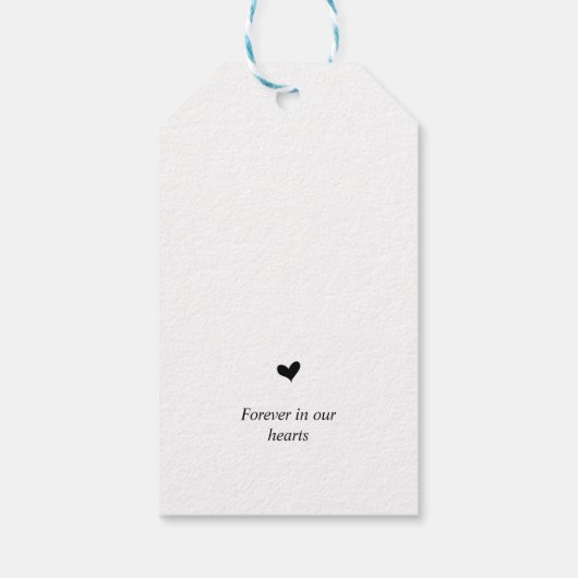 Personalisierte Rustikale Reben, Schwarzer Schrift Geschenkanhänger (Rückseite)