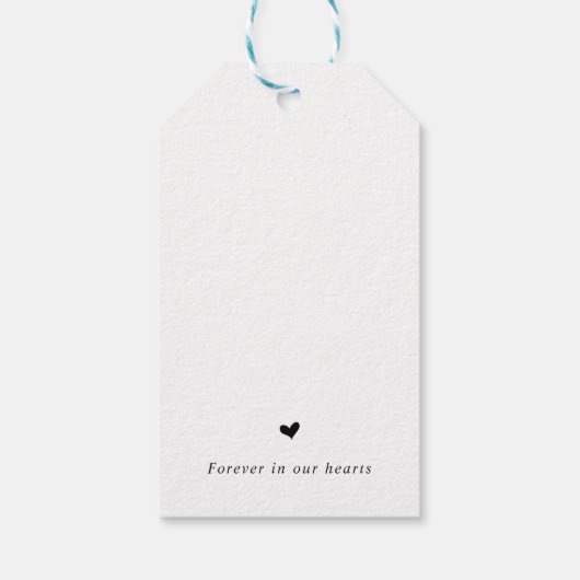 Personalisierte Rustikale Reben, Schwarzer Schrift Geschenkanhänger (Rückseite)