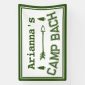 Personalisierte rustikale Retro Camp Bach Arrow gr Banner (Vertikal)