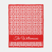 Personalisierte rustikale rote Weihnachtsgeometrie Fleecedecke (Vorderseite)