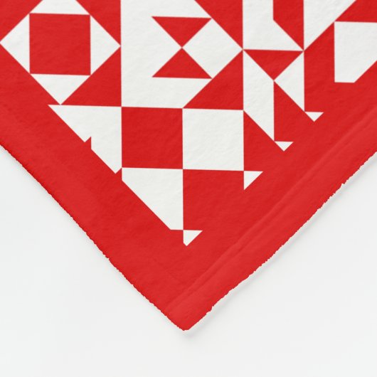 Personalisierte rustikale rote Weihnachtsgeometrie Fleecedecke (Ecke)