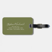 Personalisierte rustikale Sonnenblume, goldgrüne B Gepäckanhänger (Rückseite horizontal)