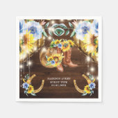 Personalisierte Rustikale Stiefel Blumenzellenleuc Serviette (Vorderseite)