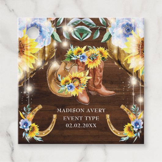 Personalisierte Rustikale Stiefel Geschenkanhänger (Vorderseite)