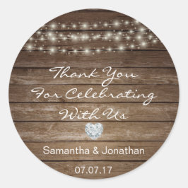 Personalisierte Rustikale Strandlichter Runder Aufkleber