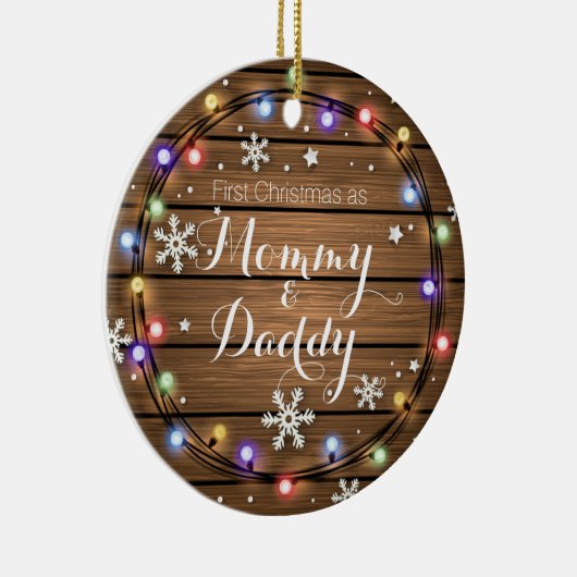 Personalisierte rustikale Stringlight Keramik Ornament (Rechts)