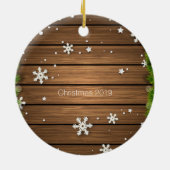 Personalisierte rustikale Stringlight Keramik Ornament (Hinten)