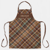 Personalisierte Rustikale Tartan Karo Koch Gr Gril Schürze (Vorderseite)