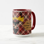 Personalisierte rustikale Tasse für die Rentierfri (VorderseiteRechts)