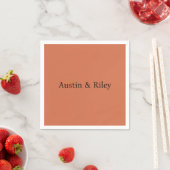 Personalisierte rustikale Terrakotta-Hochzeitsserv Serviette (Beispiel)