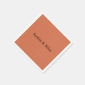 Personalisierte rustikale Terrakotta-Hochzeitsserv Serviette (Ecke)