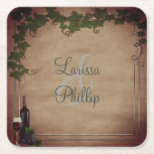 Personalisierte Rustikale Trauung Rechteckiger Pappuntersetzer (Vorderseite)