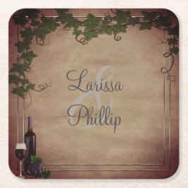 Personalisierte Rustikale Trauung Rechteckiger Pappuntersetzer