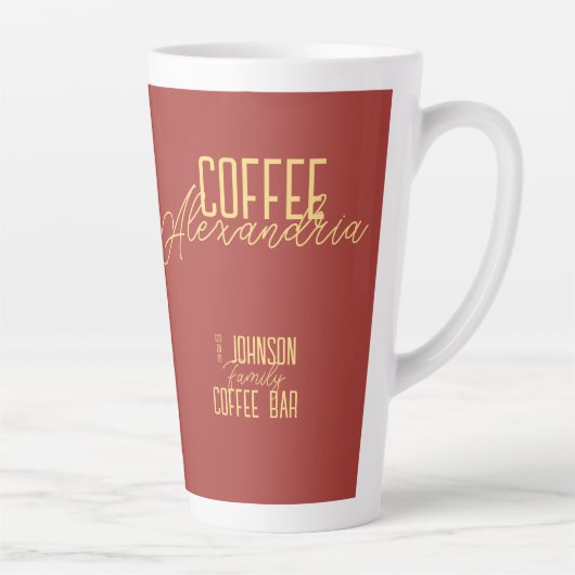 Personalisierte rustikale Typografie Milchtasse (Rechts)