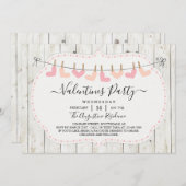 Personalisierte rustikale Valentinstag Party Einla Einladung (Vorne/Hinten)