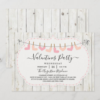 Personalisierte rustikale Valentinstag Party Einla Einladung