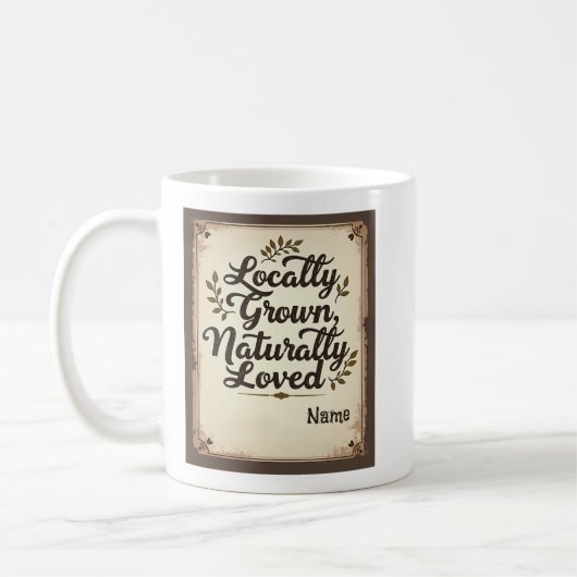 Personalisierte rustikale Wanddekoration Kaffeetasse (Links)