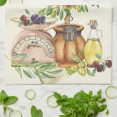 Personalisierte rustikale Wasserfarbe Geschirrtuch (Gefaltet)