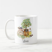 Personalisierte rustikale Wasserfarbe Kaffeetasse (Links)