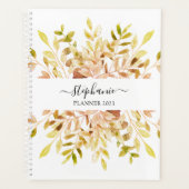 Personalisierte rustikale Wasserfarbe Planer (Vorderseite)