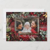 Personalisierte Rustikale Weihnachtsfotokarte Feiertagskarte (Vorderseite)