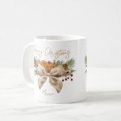 Personalisierte rustikale Weihnachtsgeschenke mit Kaffeetasse (Vorderseite Links)