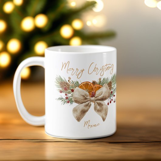 Personalisierte rustikale Weihnachtsgeschenke mit Kaffeetasse