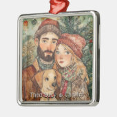 Personalisierte rustikale Weihnachtsgeschenke Ornament Aus Metall (Links)