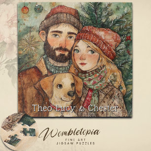 Personalisierte rustikale Weihnachtsgeschenke Puzzle