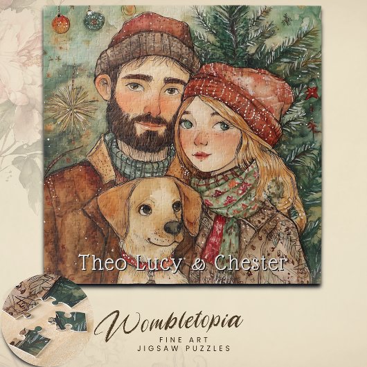Personalisierte rustikale Weihnachtsgeschenke Puzzle