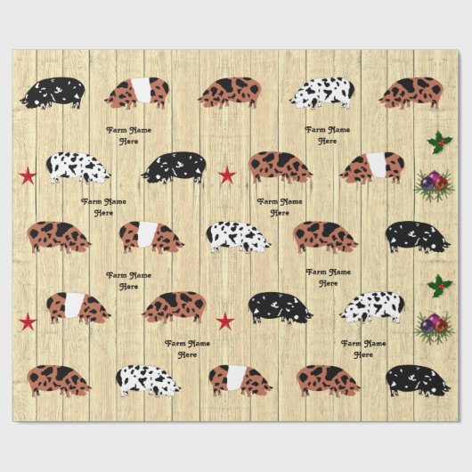 Personalisierte Rustikale Weihnachtsweihnachtskute Geschenkpapier (Flach)