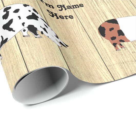 Personalisierte Rustikale Weihnachtsweihnachtskute Geschenkpapier (Rolleneckpunkt)