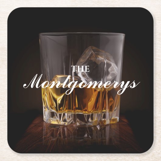 Personalisierte Rustikale Whisky-Steine Rechteckiger Pappuntersetzer (Vorderseite)